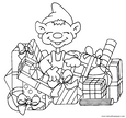 laminas para colorear dibujos de Elfos de navidad 01